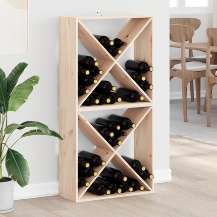 Vinställ 2 st Naturfärg 62 x 25 x 62 cm Massiv furu