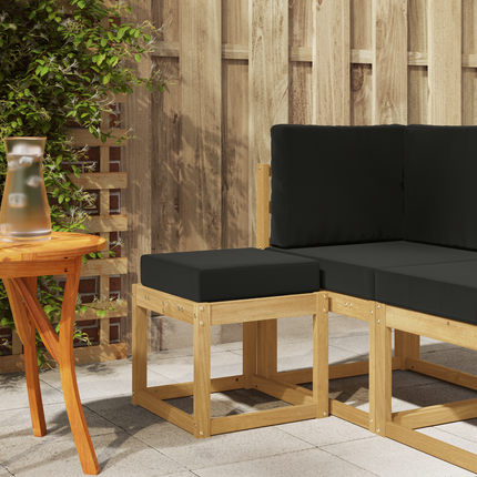 Utomhuspall med kudde Vit 43 x 43 x 45 cm Massivt Akaciaträ