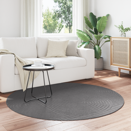 Områdesmattor Rund PALMERAS Antracit Ø 200 CM Polyester