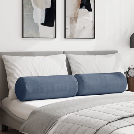 Bolsterkuddar 2 pcs Blå Ø 25 x 70 cm Kordread tyg