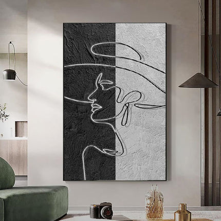 Lady Portrait Picture Art Unframed Canvas Handmade Oil Painting Murals Wall Art Hand Painted Home Goods Unframe Decoration