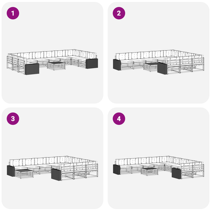 Soffgrupper 11 st Massivt Akaciaträ