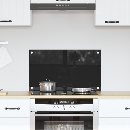 Köksskydd Svart 70 x 40 cm härdat glas