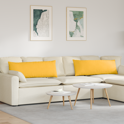 Sofakuddar 2 pcs Ljusgul 120 x 40 cm Kordread tyg