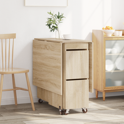 Matbord 140 x 80 x 77 cm Konstruerat trä Sonoma-ek Rektangulär