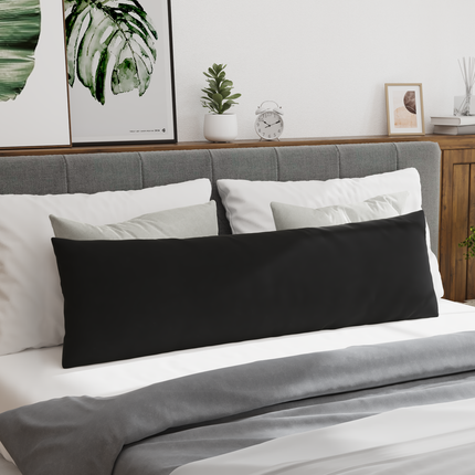 Sofakuddar 2 pcs Svart 145 x 40 cm Kordread tyg