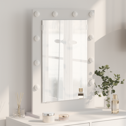 Smink Spegel Vit 70 x 50 x 18 cm Glas och konstruerat trä