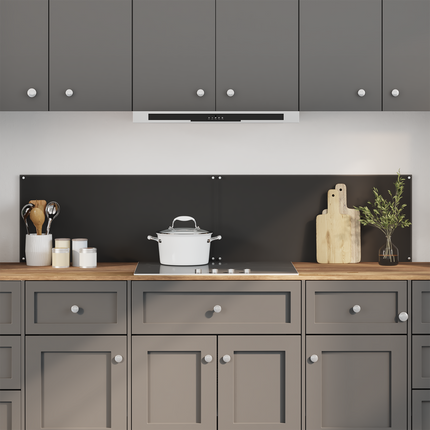 Köksskydd 2 st Svart 90 x 40 cm härdat glas