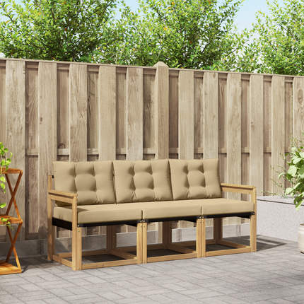 Utomhussoffset 3 st Vit och Beige