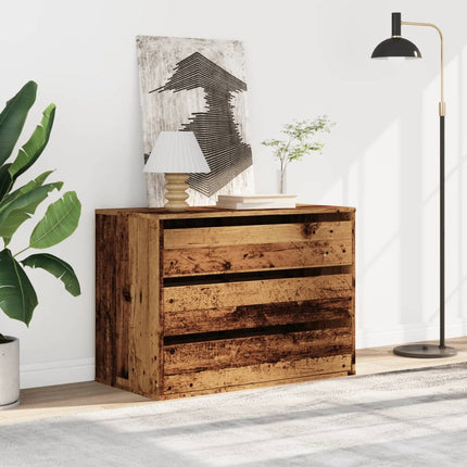 Byrå åldrat trä 80x41x58 cm konstruerat trä