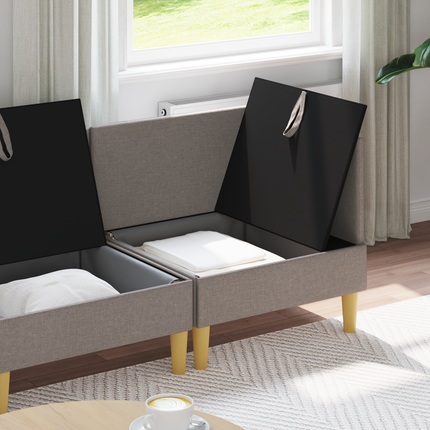 Modulsoffor med förvaring 3 st Taupe Tyg