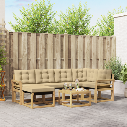 Utomhussoffset 7 st Vit och Beige