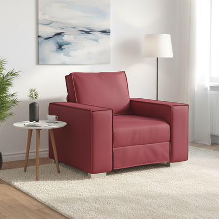 Soffstol Vinröd 100 cm Konstläder