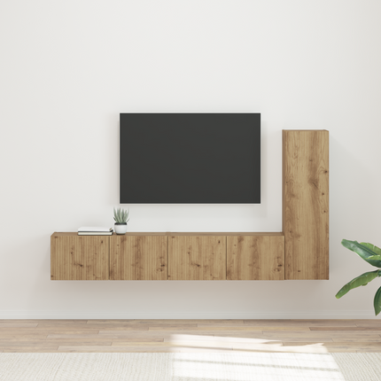 TV-bänkset 3 st Artisan Ek Konstruerat trä