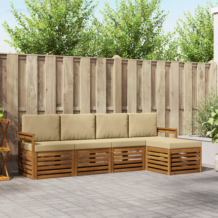 Utomhussoffset 5 st Naturlig och Beige