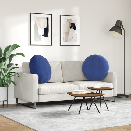 Sittkuddar 2 st Sammet Polisblå Ø60 x 21 cm