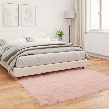 Fuskfäll matta TAFALLA Rosa 160 x 160 cm Polyester