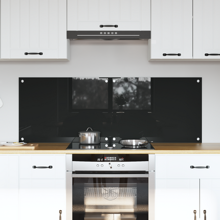 Köksskydd 2 st Svart 70 x 50 cm härdat glas