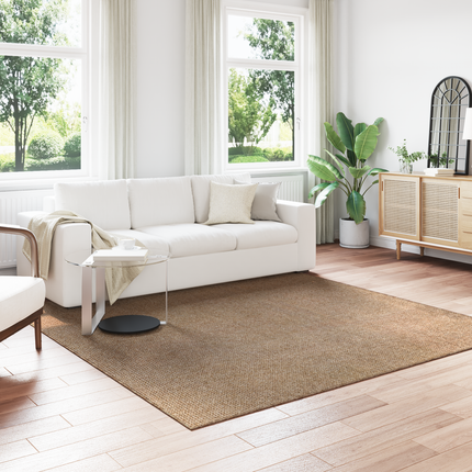 Områdesmattor Fyrkantig AGIRA Naturfärg 240 x 240 cm Polyester