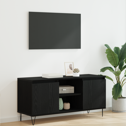 TV-skåp 104 x 35 x 50 cm Svart Ek Konstruerat trä