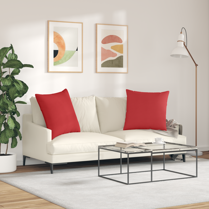 Sofakuddar 2 st tyg Röd 80 x 80 cm