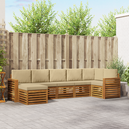 Utomhussoffset 7 st Naturlig och Beige