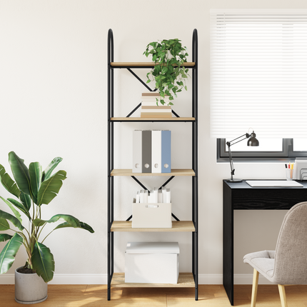 Hyllsystem 5 nivåer 60 x 30 x 183 cm Konstruerat trä Sonoma-ek