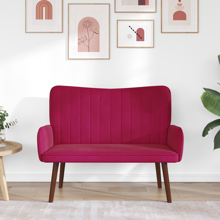 2-sits soffa Vinröd 115 x 61 x 87 cm Sammet