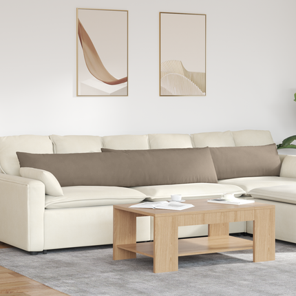 Sofakuddar 2 pcs Taupe 200 x 40 cm tyg