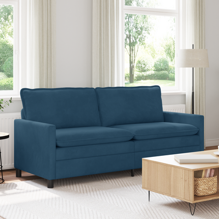 Soffa Blå 196 x 81 x 87,5 cm Sammet