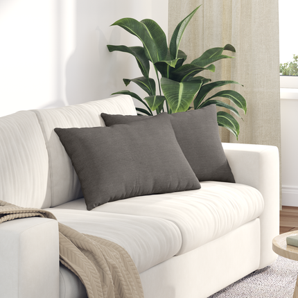 Sofakuddar 2 pcs Ljusgrå 60 x 40 cm Kordread tyg