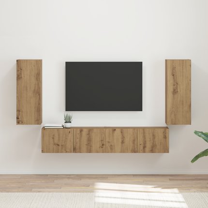 TV väggskåp set 4 st Artisan Ek Konstruerat trä