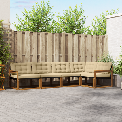 Utomhussoffset 5 st Naturlig och Beige