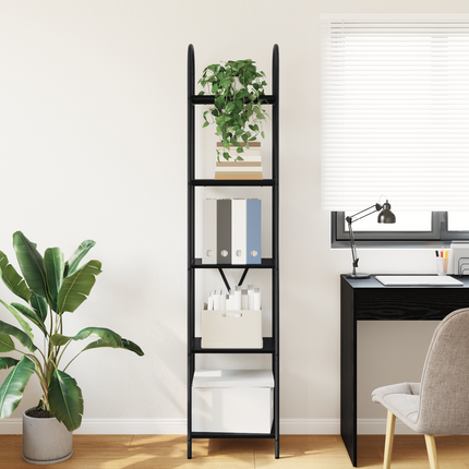 Hyllsystem 5 nivåer 40 x 30 x 183 cm Konstruerat trä Svart Ek