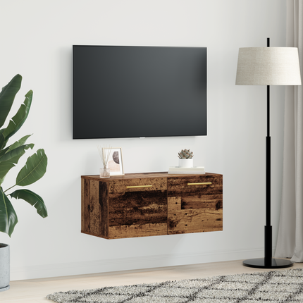 Väggskåp 80 x 36.5 x 35 cm Konstruerat trä Gammalt trä