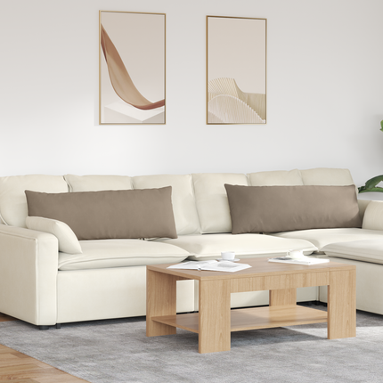 Sofakuddar 2 pcs Taupe 120 x 40 cm tyg