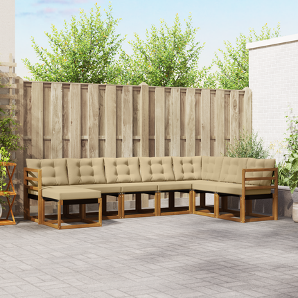 Utomhussoffset 8 st Naturlig och Beige