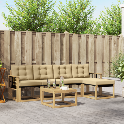 Utomhussoffset 6 st Vit och Beige