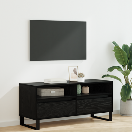 TV-skåp Svart Ek 100 x 34,5 x 44,5 cm Konstruerat trä och järn