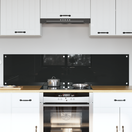 Köksskydd 2 st Svart 80 x 40 cm härdat glas