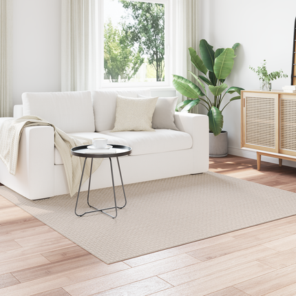 Områdesmattor Fyrkantig FARO Kräm 200 x 200 cm Polyester