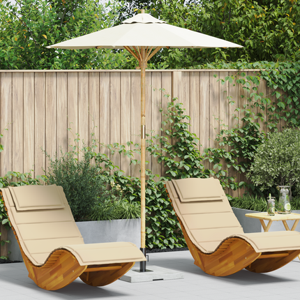 Trädgårdsparasol Krämvit Ø 180 x 230 cm Bambu