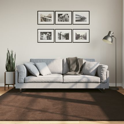 Mellanhög mjuk och tvättbar matta HUARTE Brun 200 x 200 cm