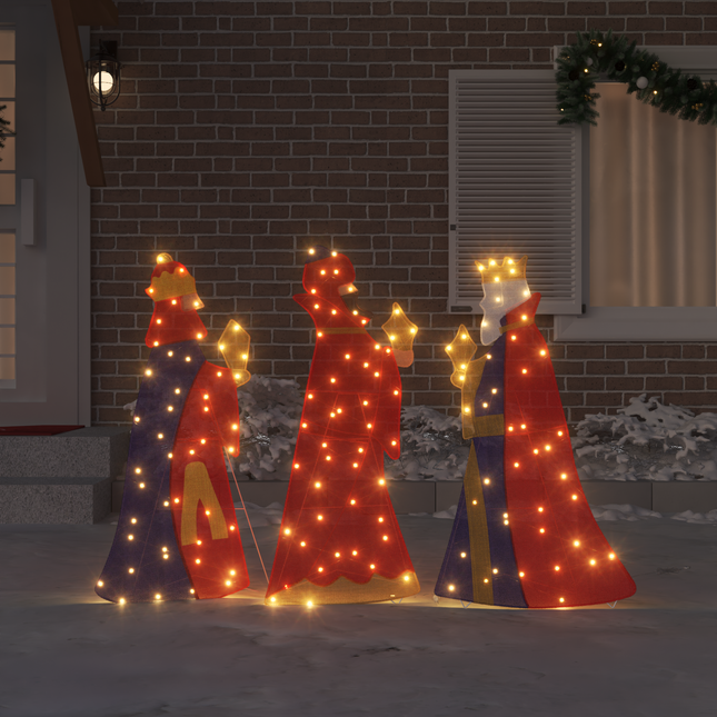 3 vise männens julbelysning 3 st LED-lampor Varmvit 105 cm
