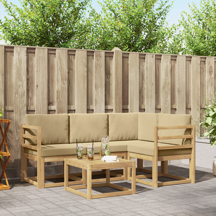 Utomhussoffset 5 st Vit och Beige