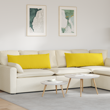 Sofakuddar 2 st tyg Ljusgul 120 x 40 cm