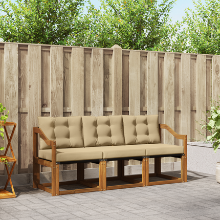 Utomhussoffset 3 st Naturlig och Beige