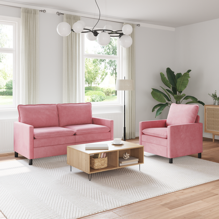 Soffset 2 st Rosa Sammet