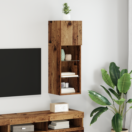 Väggmonterad TV-skåp 30,5 x 30 x 90 cm Gammalt trä