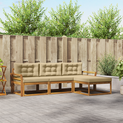 Utomhussoffset 4 st Naturlig och Beige